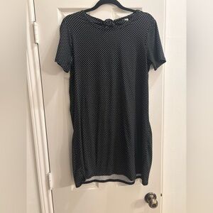 Women’s  Black Polka Dot T-shirt Dress